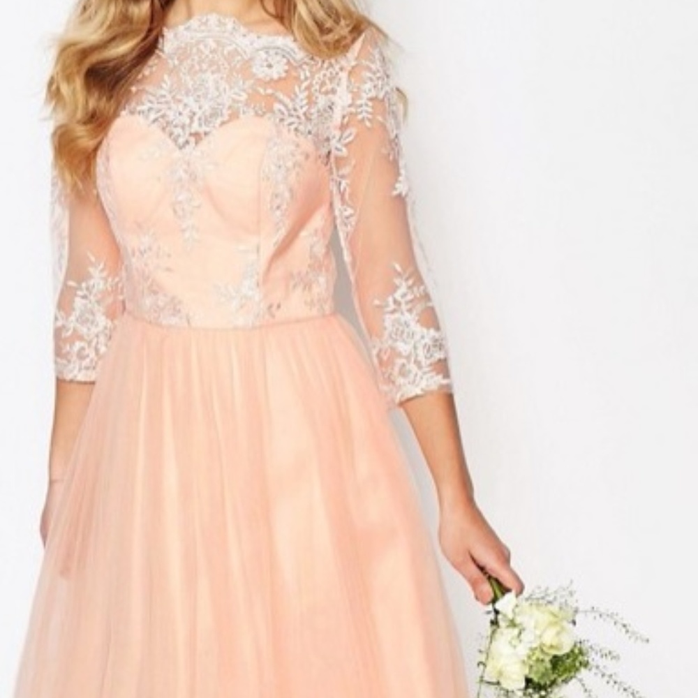 Chi Chi London Dress with Lace and Tulle Skirt